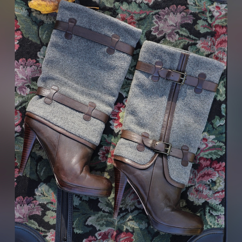 Cole Haan Nike Air Brown and Grey Pull On Boots Size 5.5